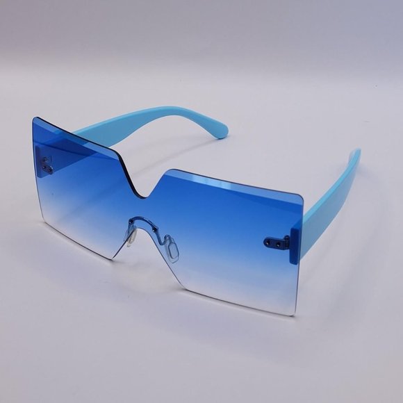 Unisex Retro Sky Blue Fashion Colored Sunglasses - Picture 2 of 4